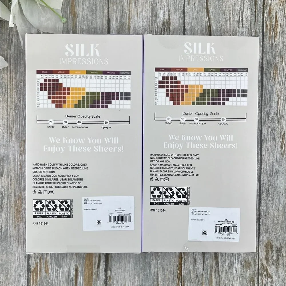Silk Impressions Shimmer Sheer Pantyhose Stockings Sheer 2, 2-Packs XXL